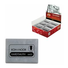 Ластик-клячка KOH-I-NOOR, 47x36x10 мм, серый, прямоугольный, супермягкий, натуральный каучук, 6423018004KD, 4 шт.