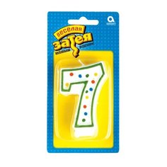 Праздничная свеча цифра "7" высотой 7,6 см, 5 шт. Веселая Затея