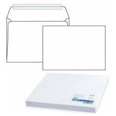 Конверты С4 (229х324 мм), отрывная лента, 100 г/м2, КОМПЛЕКТ 50 шт., внутренняя запечатка, 1657.50, 1 шт. Курт