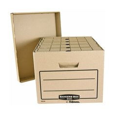 Короб архивный (445x270х335 мм), с крышкой, гофрокартон, FELLOWES (BANKERS BOX) "Basic", FS-00101, 2 шт.