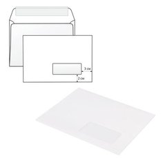 Конверты С5 (162х229 мм) ПРАВОЕ ОКНО, отрывная лента, 80 г/м2, КОМПЛЕКТ 1000 шт., 1 шт. Ряжская печатная фабрика