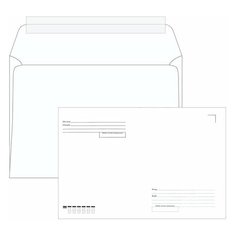 Конверты С4 (229х324 мм), отрывная лента, "Куда-Кому", 100 г/м2, КОМПЛЕКТ 500 шт., 1 шт. Ряжская печатная фабрика