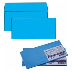 Конверты С65 (114х229 мм) ГОЛУБЫЕ, отрывная лента, 120 г/м2, КОМПЛЕКТ 5 шт., европодвес, 209А.5, 3 шт. Курт