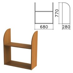 Полка навесная настенная "Монолит", 680х280х770 мм, цвет орех гварнери, ПМ40.3, 1 шт.