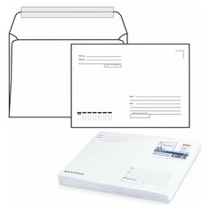 Конверты С4 (229х324 мм), отрывная лента, "Куда-Кому", 100 г/м2, КОМПЛЕКТ 50 шт., внутренняя запечатка, 1658.50, 1 шт. Курт