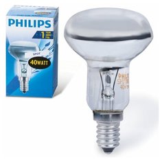 Лампа накаливания PHILIPS Spot R50 E14 30D, 40 Вт, зеркальная, колба d = 50 мм, цоколь E14, угол 30°, 054159, 3 шт.