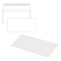 Конверты Е65 (110х220 мм), отрывная лента, 80 г/м2, КОМПЛЕКТ 1000 шт., 1 шт. Ряжская печатная фабрика