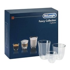 Набор кофейный DELONGHI Mix Glasses Set, 2 эспрессо, 2 капучино, 2 латте, стекло, прозрачный, 1 шт. Delonghi