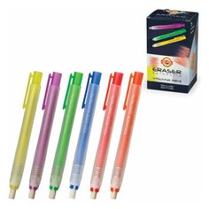 Ластик выдвижной KOH-I-NOOR, 132х15х15 мм, белый, пластиковый держатель ассорти, натуральный каучук, 9736000002PS, 5 шт.