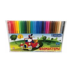 Фломастеры 30 ЦВЕТОВ CENTROPEN "Пингвины", смываемые, вентилируемый колпачок, 7790/30ET, 7 7790 3086, 1 шт.