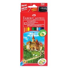 Карандаши цветные FABER-CASTELL, 12 цветов, с точилкой, картонная упаковка с подвесом, 120112, 2 шт.