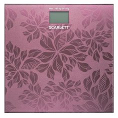 Весы напольные SCARLETT SC-217, электронные, вес до 180 кг, квадратные, стекло, розовые, 1 шт.