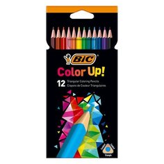 Карандаши цветные 12 ЦВЕТОВ BIC "Color UP", пластиковые, трехгранные, 9505271, 1 шт.