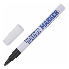 Маркер-краска лаковый (paint marker) MUNHWA "Slim", 2 мм, ЧЕРНЫЙ, нитро-основа, алюминиевый корпус, SPM-01, 2 шт.