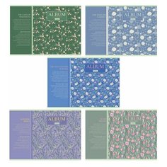 Альбом для рисования А4, 40 листов, скоба, матовая ламинация, HATBER, 205х290 мм, "Charming garden" (5 видов), 40А4лВ, 4 шт.