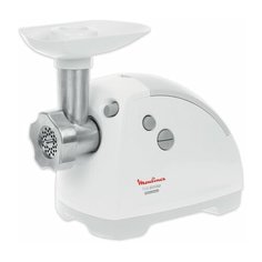 Мясорубка MOULINEX ME620132, мощность 2000 Вт, производительность 2,6 кг/мин., реверс, пластик, белая, 1 шт.