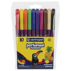 Фломастеры ароматизированные 10 ЦВЕТОВ CENTROPEN "Perfumed", вентилируемый колпачок, 2589/10КK, 5 2589 1002, 1 шт.