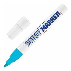 Маркер-краска лаковый (paint marker) MUNHWA, 4 мм, ГОЛУБОЙ, нитро-основа, алюминиевый корпус, PM-12, 2 шт.