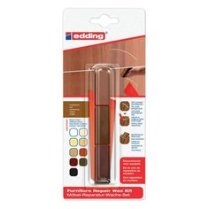 Воск для ремонта мебели EDDING 8901 НАБОР 3 шт., ГРЕЦКИЙ ОРЕХ (3 оттенка), шпатель, E-8901/3-B/602, 1 шт.