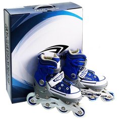 Роликовые коньки Action "Кеды" раздвижные р-р. 29-32 (синий/белый, силикон) Action!