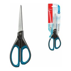 Ножницы MAPED (Франция) "Essentials Soft", 210 мм, прорезиненные ручки, черно-синие, европодвес, 468310, 469210, 468310, 2 шт.