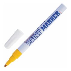 Маркер-краска лаковый (paint marker) MUNHWA "Slim", 2 мм, ЖЕЛТЫЙ, нитро-основа, алюминиевый корпус, SPM-08, 2 шт.