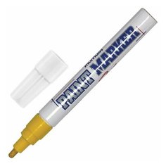 Маркер-краска лаковый (paint marker) MUNHWA, 4 мм, ЖЕЛТЫЙ, нитро-основа, алюминиевый корпус, PM-08, 2 шт.