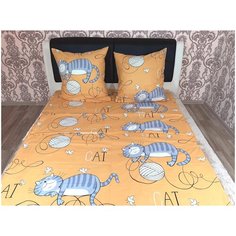 Детское постельное белье Шуйская бязь КЭТ желтый 1,5 спальное детские расцветки Iv Selena