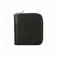 Портмоне женское FABULA, 105х110 мм, натуральная кожа, на молнии, черное с красным, PJ.205.BK, 1 шт.