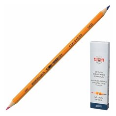 Карандаш двухцветный KOH-I-NOOR, 1 шт., красно-синий, грифель 3,2 мм, желтый корпус, 34330EG001KS, 8 шт.