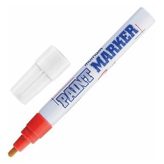 Маркер-краска лаковый (paint marker) MUNHWA, 4 мм, КРАСНЫЙ, нитро-основа, алюминиевый корпус, PM-03, 2 шт.