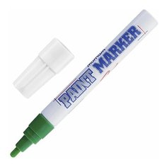 Маркер-краска лаковый (paint marker) MUNHWA, 4 мм, ЗЕЛЕНЫЙ, нитро-основа, алюминиевый корпус, PM-04, 2 шт.