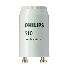 Стартеры для люминесцентных ламп PHILIPS S10, КОМПЛЕКТ 25 штук, 4-65 W 220-240 V (одноламповая схема подключения), 1 шт.