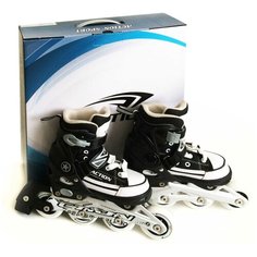 Роликовые коньки Action "Кеды" раздвижные р-р. 29-32 (черный/белый, силикон) Action!