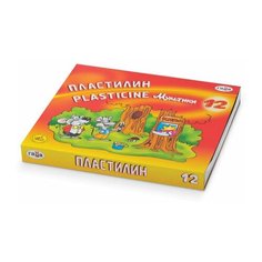 Пластилин классический ГАММА "Мультики", 12 цветов, 240 г, со стеком, картонная упаковка, 280018/281018, 280018, 281018, 3 шт. Gamma