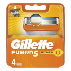 Сменные кассеты для бритья 4 шт., GILLETTE (Жиллет) "Fusion Power", для мужчин, 1 шт.