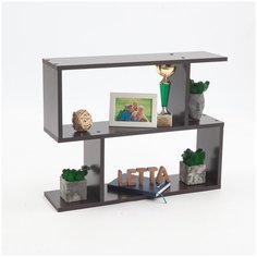 Полка книжная настенная навесная Zett Венге 680х532х180 Letta