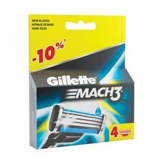 Сменные кассеты для бритья 4 шт., GILLETTE (Жиллет) "Mach3", для мужчин, 1 шт.