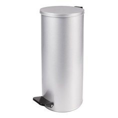 Ведро-контейнер для мусора с педалью УСИЛЕННОЕ, 50 л, кольцо под мешок, серое, оцинкованная сталь, 1 шт. ТИТАН