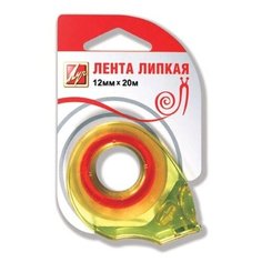 Клейкая лента канцелярская 12 мм х 20 м, прозрачная, в диспенсере, европодвес, ЛУЧ, 18С 1226-08, 5 шт.