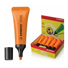 Текстовыделитель STABILO "Neon", ОРАНЖЕВЫЙ, линия 2-5 мм, 72/54, 3 шт.