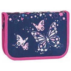 Пенал TIGER FAMILY с наполнением, 1 отделение, 16 предметов, "Butterfly Mistery", 20х14х4 см, 270232, 1 шт.