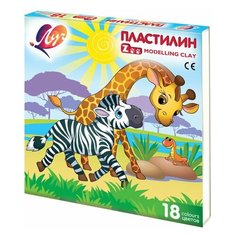 Пластилин классический ЛУЧ "Zoo", 18 цветов, 243 г, картонная коробка, 20С1358-08, 4 шт.