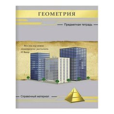 Тетрадь предметная СЕРЕБРО 48 л., фактурное тиснение, ГЕОМЕТРИЯ, клетка, Проф-Пресс, 48-2643, 20 шт.