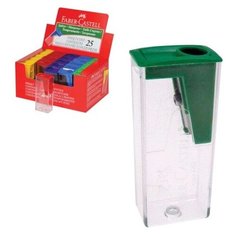 Точилка FABER-CASTELL, с контейнером, прямоугольная, пластиковая, детали ассорти, 581526, 5 шт.