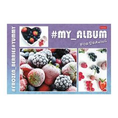 Альбом для рисования, А4, 24 листа, скоба, обложка картон, HATBER, 205х290 мм, "Ягодки" (1 вид), 24А4В_19426, 8 шт.