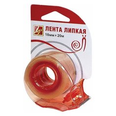 Клейкая лента канцелярская 18 мм х 20 м, прозрачная, в диспенсере, европодвес, ЛУЧ, 18С 1228-08, 6 шт.