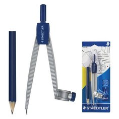 Циркуль STAEDTLER (Штедлер, Германия), 124 мм, металлический, карандаш в комплекте, блистер, 550 55 BK, 2 шт.