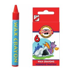 Восковые мелки 6 ЦВЕТОВ KOH-I-NOOR "Дракончик", картонная упаковка с европодвесом, 8231/6, 8231006005KS, 4 шт.