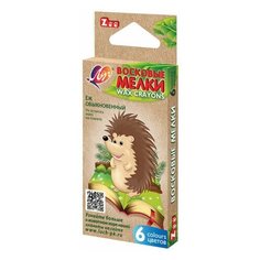 Восковые мелки ЛУЧ "Zoo", 6 цветов, шестигранные, картонная упаковка с европодвесом, 12С 864-08, 8 шт.